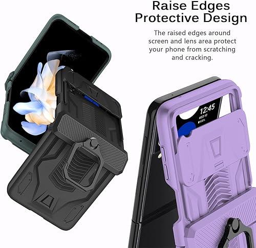Miniatura 3 de Miimall Funda compatible con Z Flip 3, funda para Galaxy Z Flip 3, protección de bisagra, soporte de lente de cámara, funda protectora para Galaxy Z