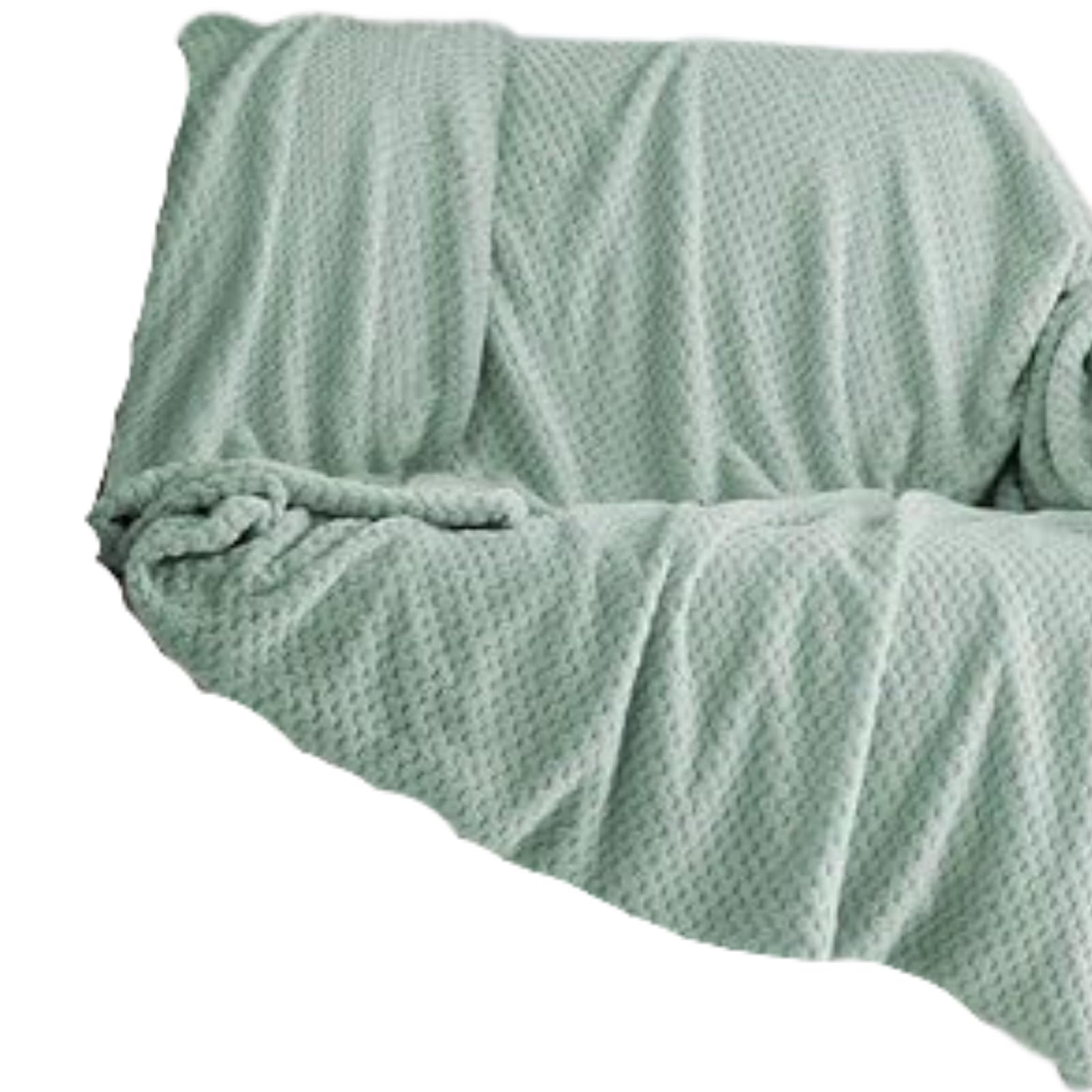 Dolce Vari Duck-Egg Luxury Waffle Whisper Soft Blanket Honeycomb Warm Throw Over Sofa Fleece Throw Blanket (, King)
