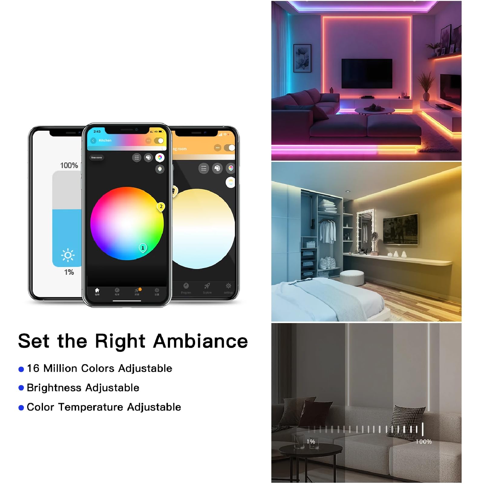 GLEDOPTO ZigBee Contrôleur LED 3.0, 5 en 1 RGBCCT RGBW RGB CCT Variateur Couleur Blanc 20A Sécurité Connectée App Contrôle Vocal Compatible avec Alexa H*ue Tuya Smart Life App Contrôle
