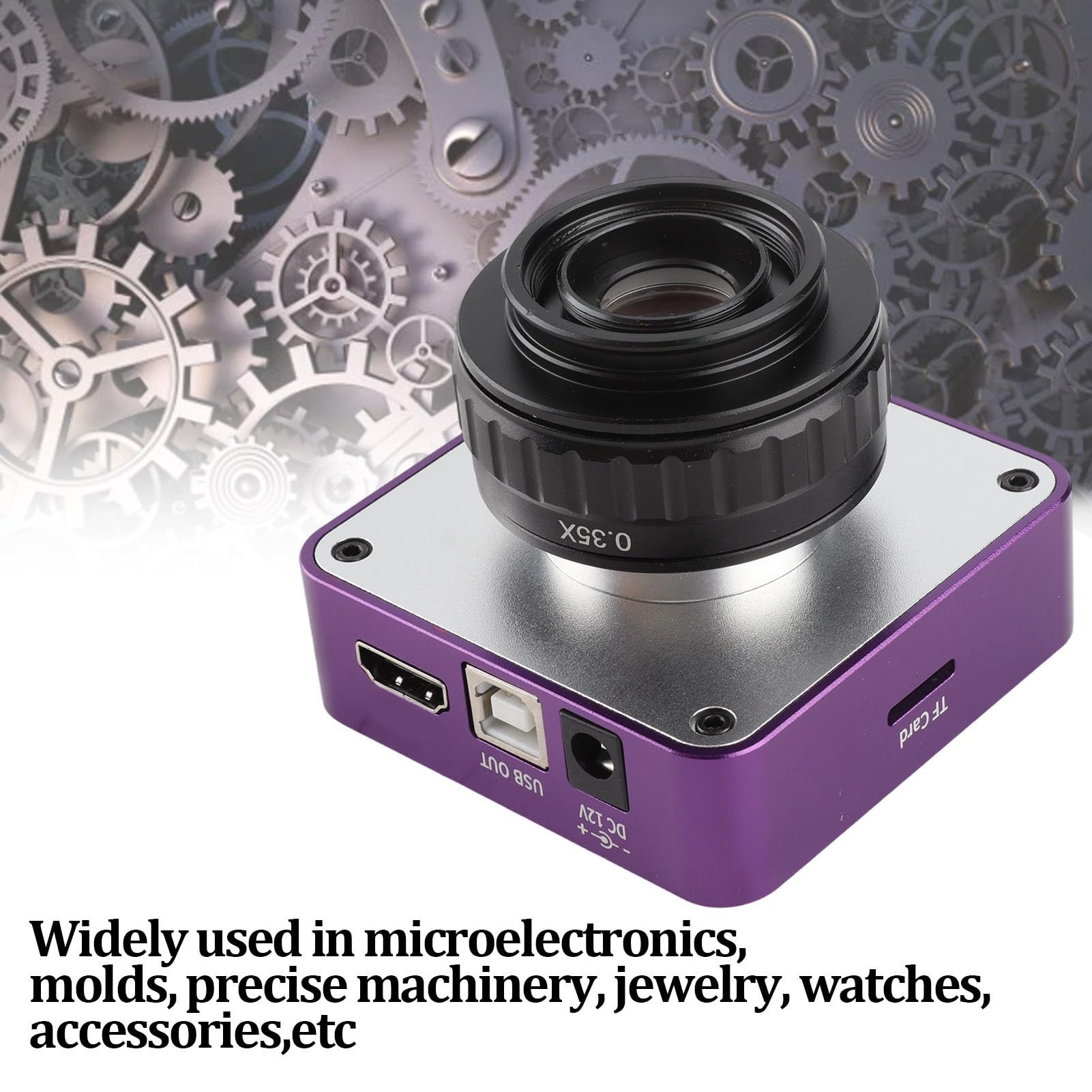 Cámara de microscopio Eujgoov 51MP Cámara de montaje en C para microscopio estéreo trinocular AC100‑240V(EU Plug)