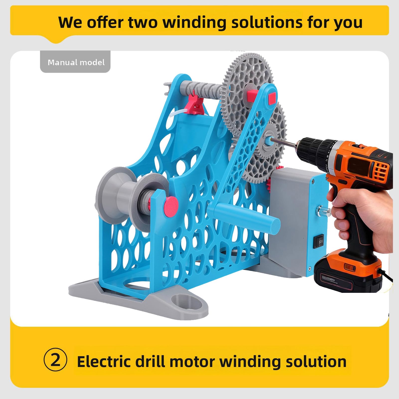 Eujgoov Bobinadora de Carrete de Filamento Eléctrico, Carrete Retractor Modular Desmontable para Carretes de 2 Kg Impresión 3D Costura de Soldadura (Enchufe de la UE)