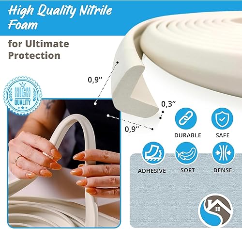 Miniatura 3 de Protectores de bordes para muebles, cojín protector de espuma de 16 pies, juego a prueba de bebés y niños, no tóxico y seguro para mesa, chimenea,