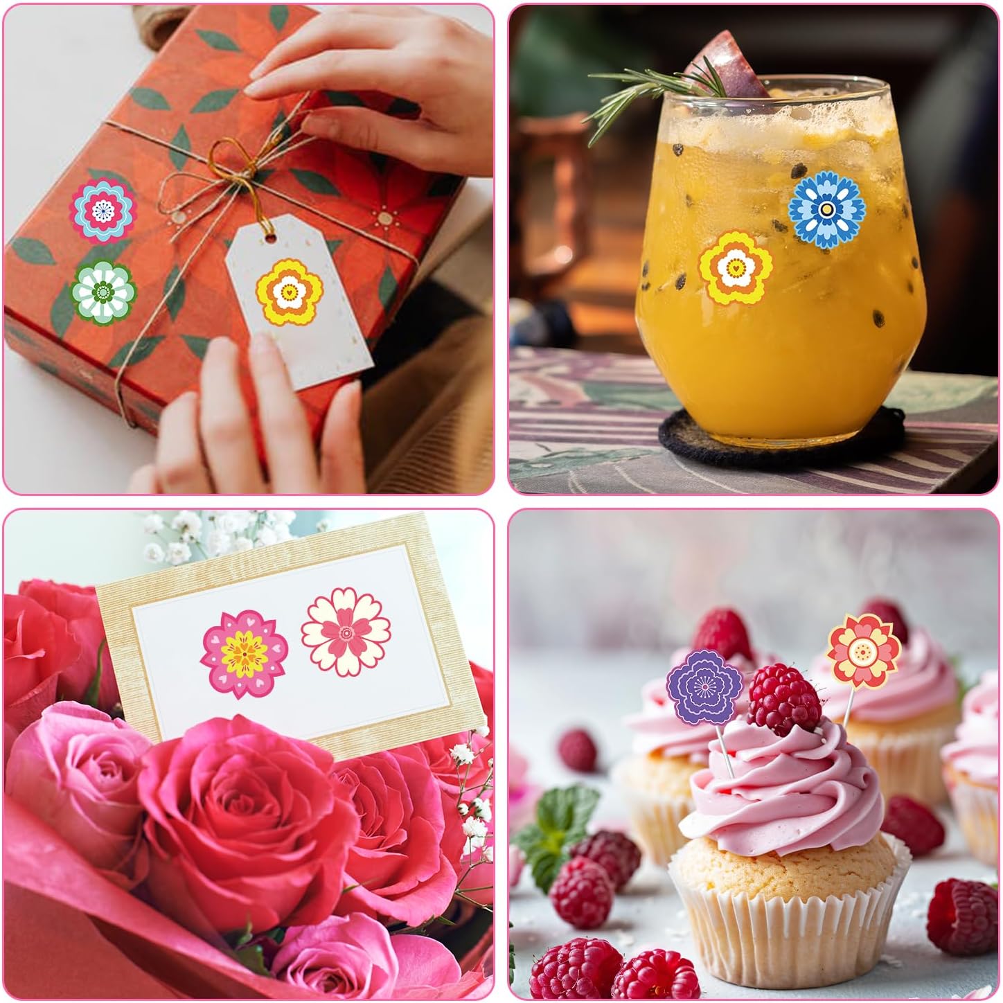 500pcs Flower Stickers for Kids, Spring Flower Stickers Roll Summer Stickers Colored Floral Stickers for Scrapbooking Water Bottles Laptop Nature Theme Spring Party Decoration