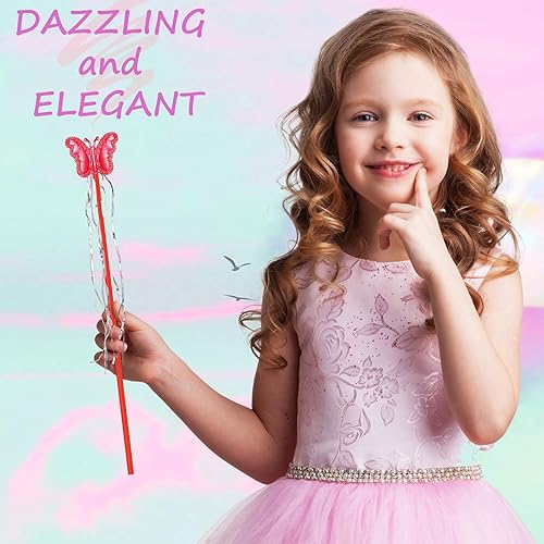 Miniatura 7 de 18 piezas de mariposa de hadas princesa varita mágica para niñas varitas coloridas mariposas hadas varita en 6 colores vibrantes palillo de hadas