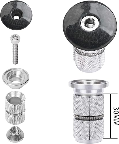 Miniatura 3 de BUCKLOS 1 18 inch AluminumCarbon Fiber Bicycle Headset Top Cap, Star Nut Plug Bolt Stem Expanding Nut Bolt.