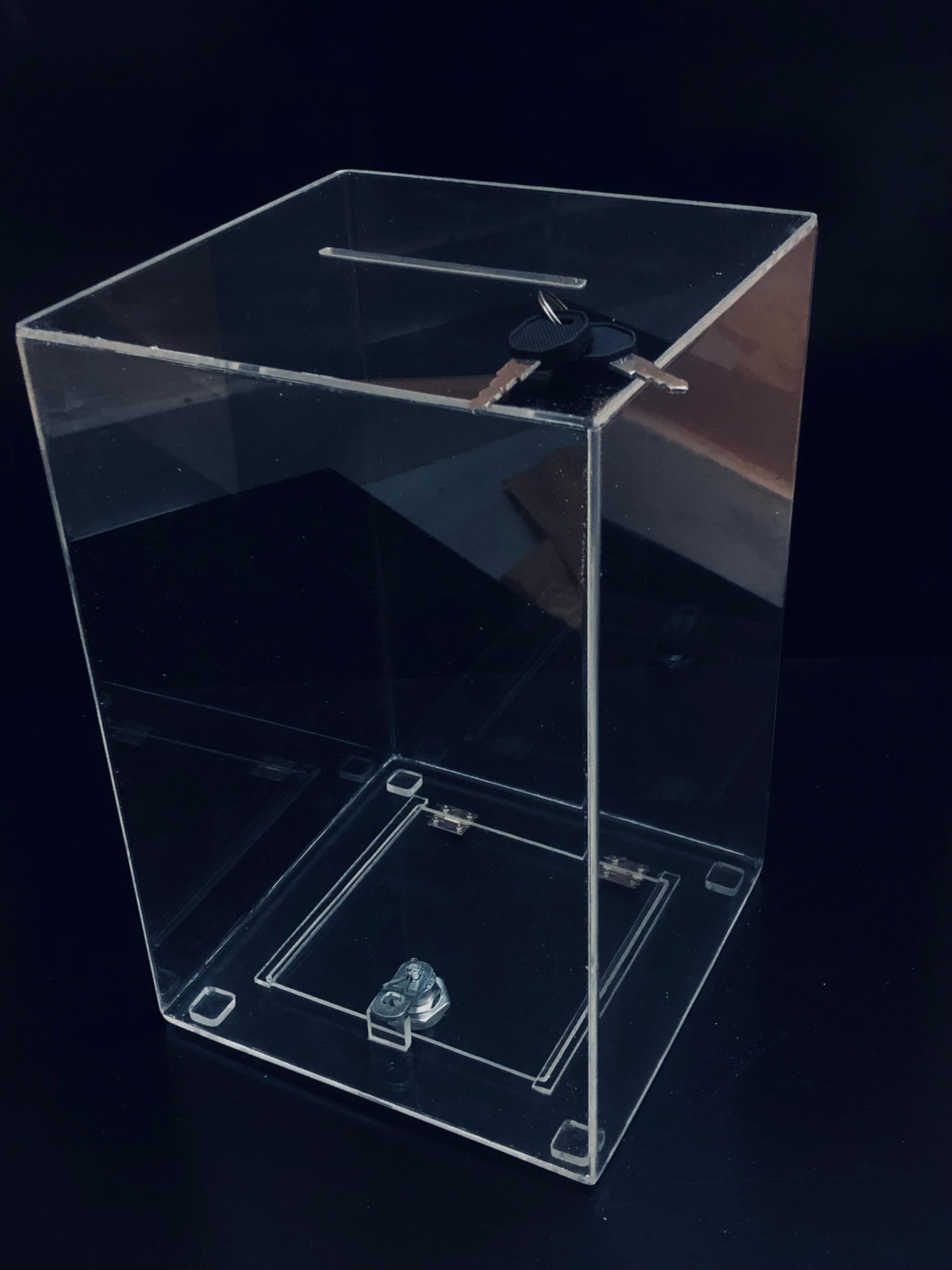 Acrylic Donation Box with Lock - Secure Ballot Box -2 Acrylic Donation Box with Lock - Secure Ballot Box -2