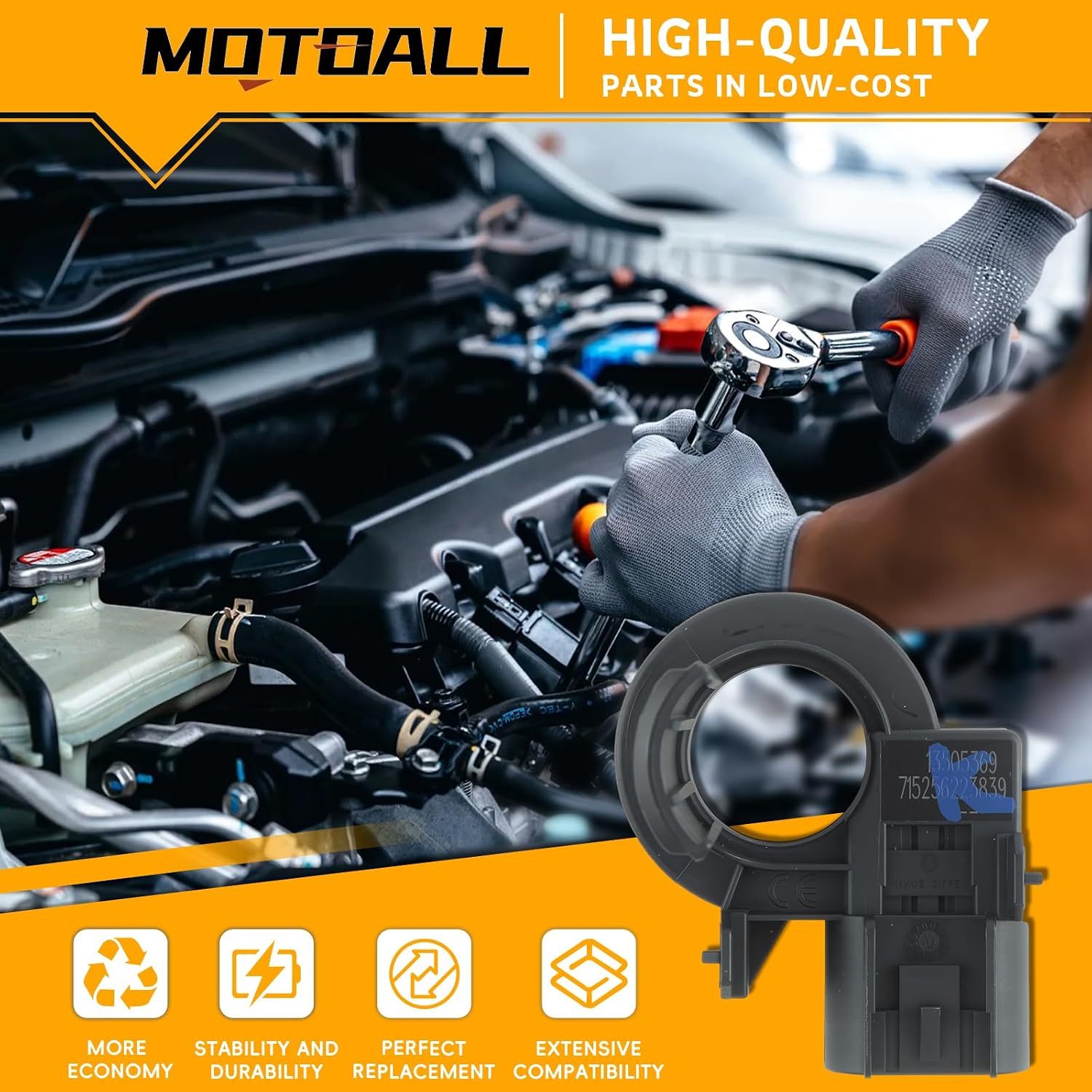 MOTOALL 13505369 Battery Current Sensor OEM Replacement Fit for Buick Cadillac Chevrolet GMC Pontiac Hummer Replaces 13502261