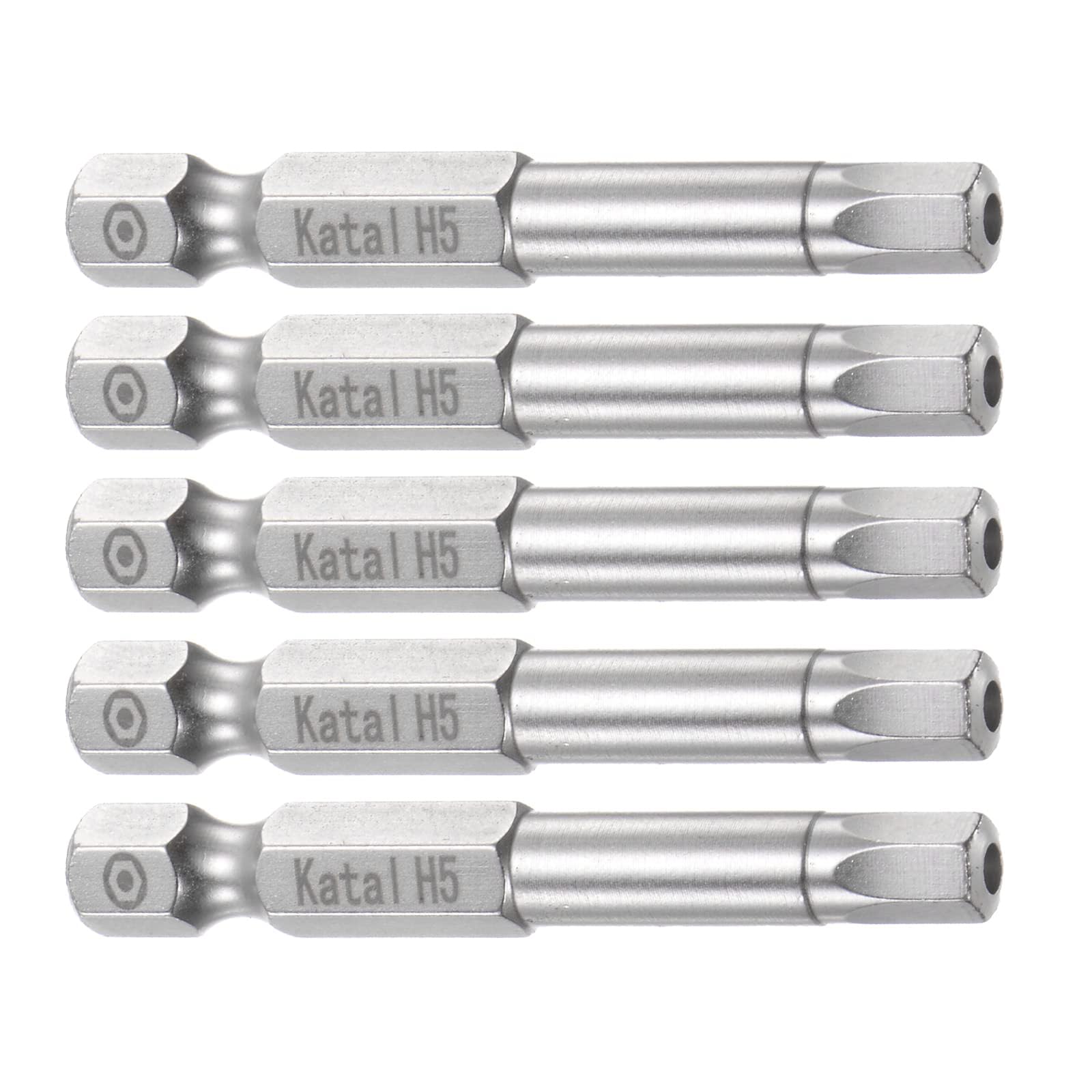 TA-VIGOR Security Hex Bit H5 5Pcs 1/4" Shank 50mm Magnetic Tamper Proof