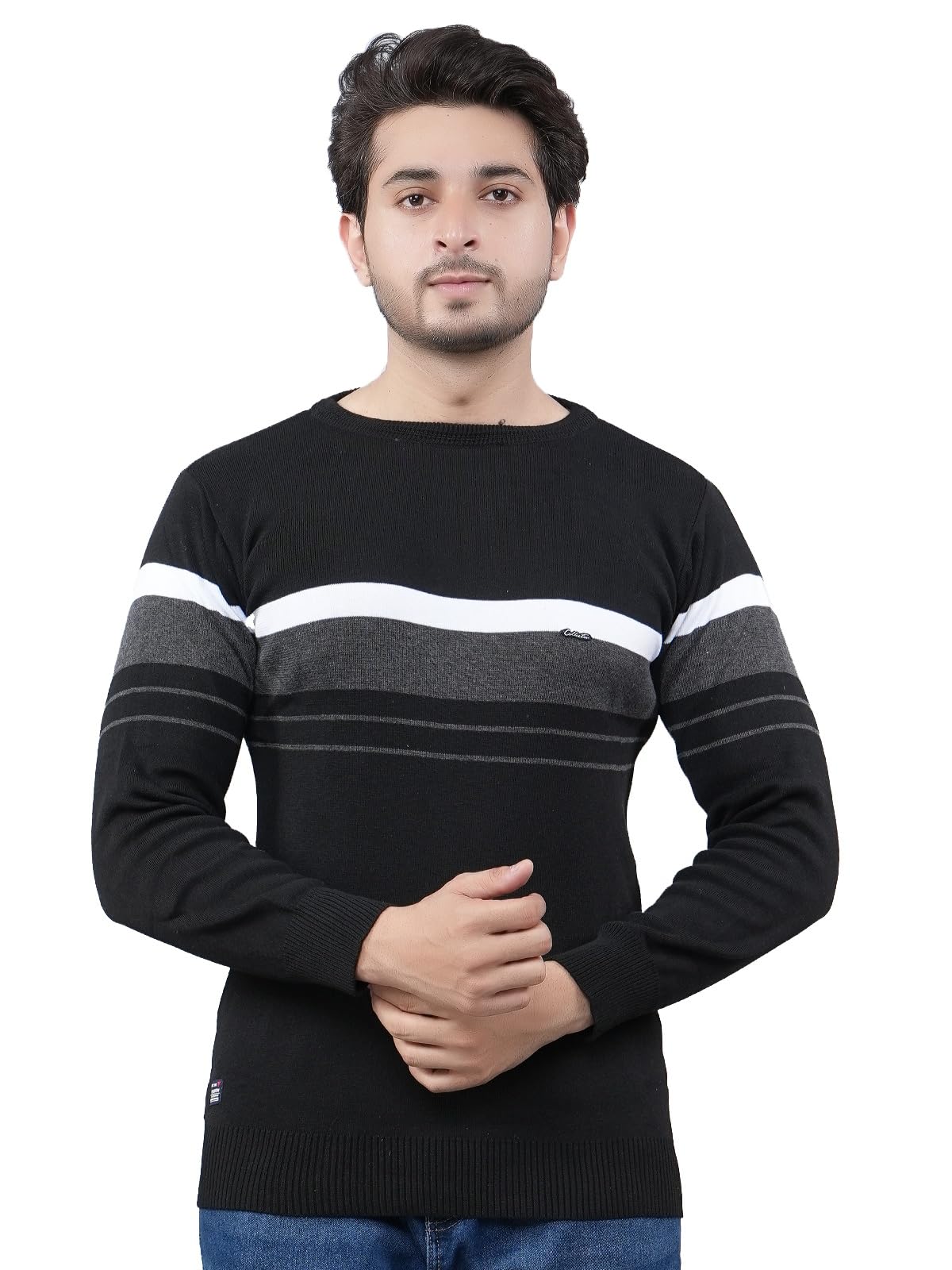 feverfew Stylish Sweater | Men's Casual wear Sweater | Full Sleeves | Stripes Round Neck Sweater | Gants Pink Sweater-picture-45
