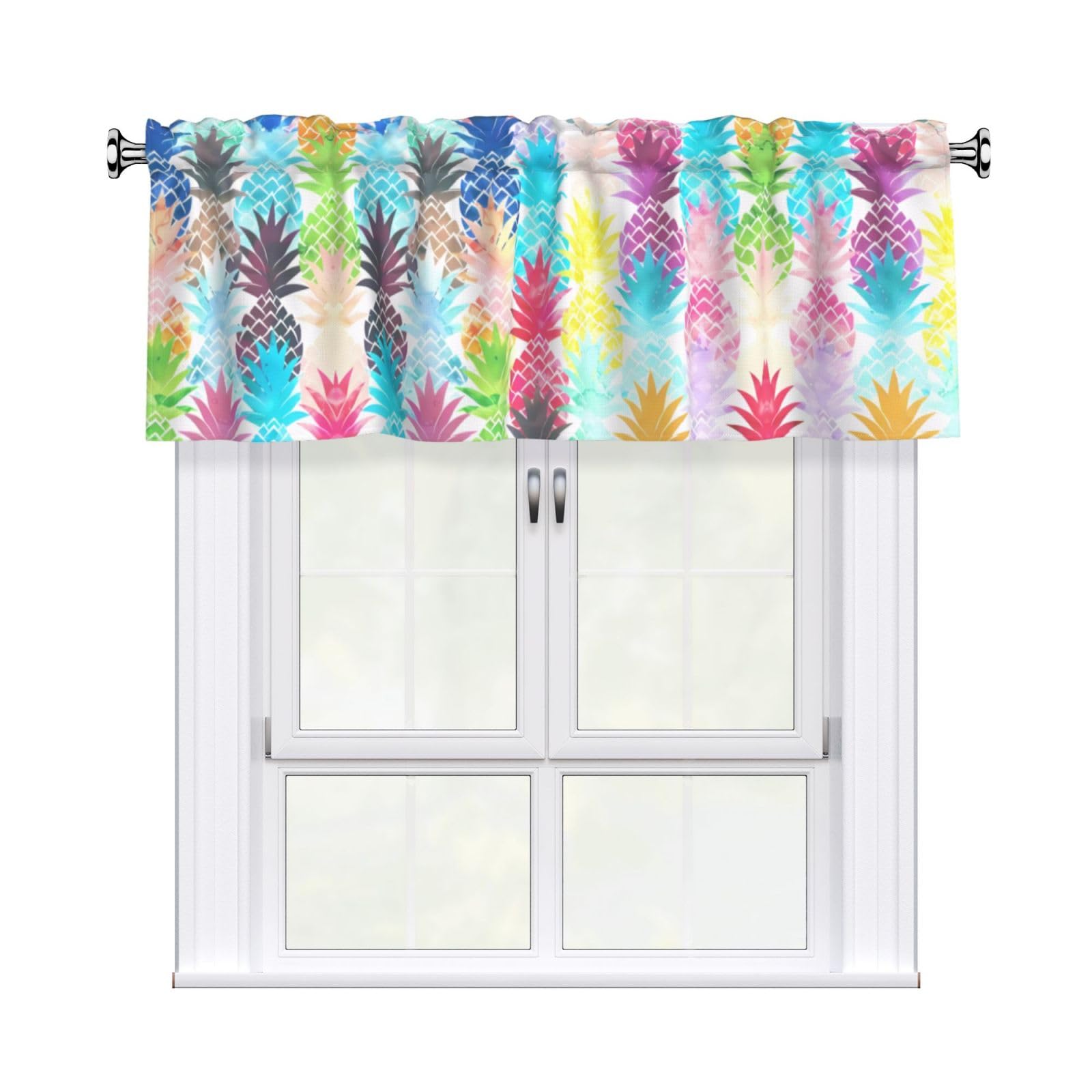 WHJSHOP painting Prints Curtain Valance 54x18in - Peach Skin Kitchen Window Layer, Filtered Light & Quick-Install Rod Pocket Cover