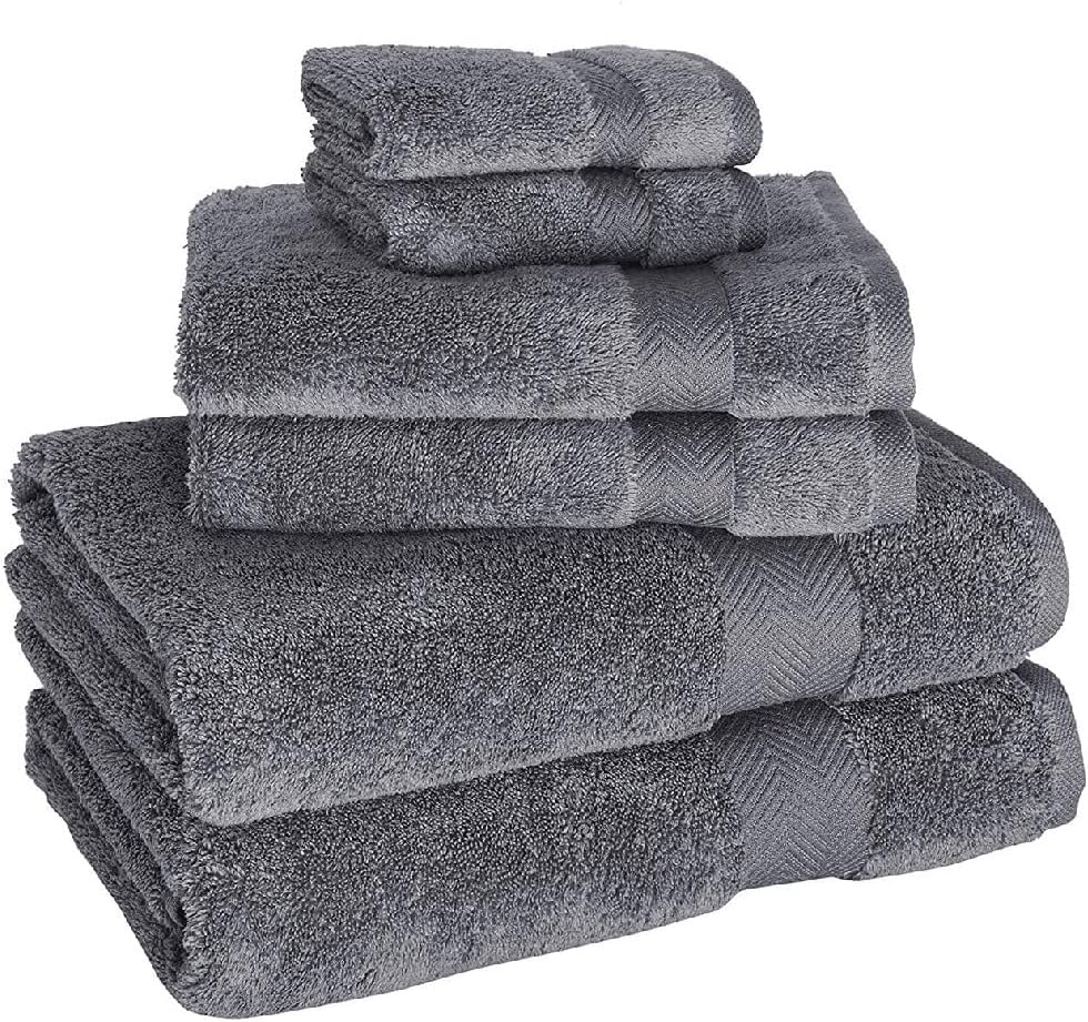 Towel Plush 6 Piece Bathroom Towel Set Made of Cotton Classic