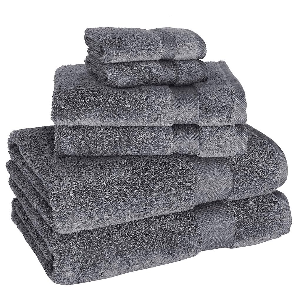 Set asciugamani da bagno in peluche da 6 pezzi in cotone classico