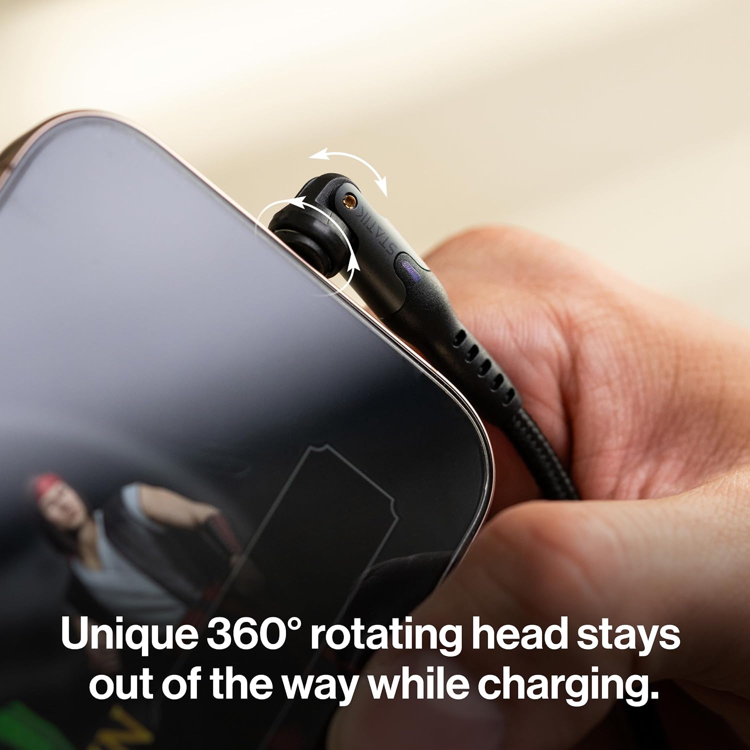 Statik 360 Pro USB C Magnetic Charging Cable - Included 3 USB-C Tips, Type C Charger Fast Charging, USB C to USB C Cable - 100W Fast Charger, Black 6FT/2M image 3