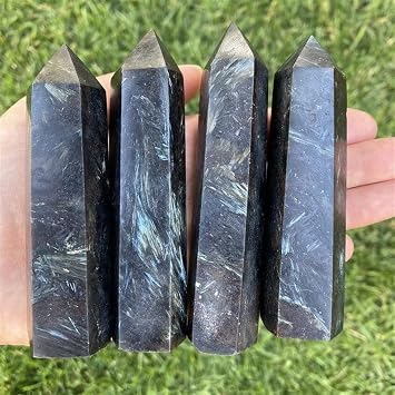 CKSEKD Natural Astrophyllite Quartz Crystal Point Firework Stone Single Terminated Tower Gemstone 1pc Beautiful Crystal