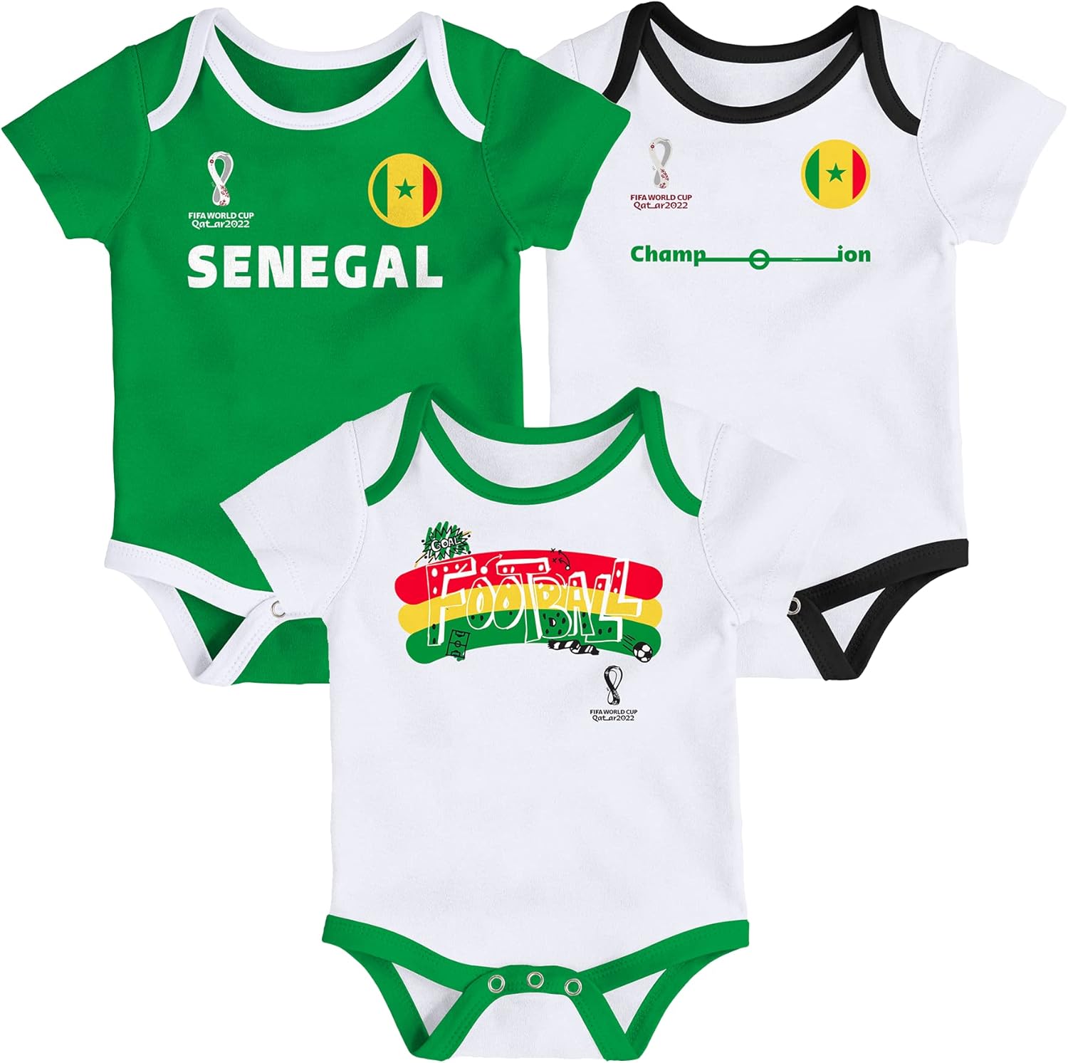 Outerstuff International Soccer Unisex Kids Fifa World Cup 3 Piece Onesie Set
