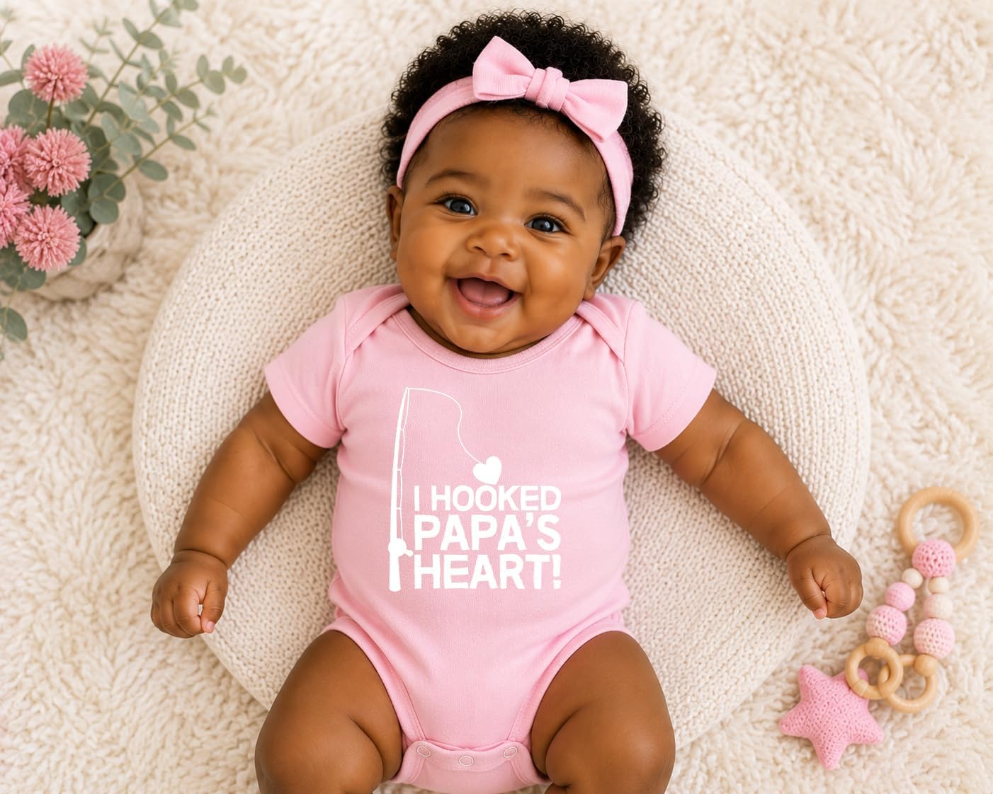CBTwear I Hooked Papa's Heart Funny Infant outfit Baby Bodysuit