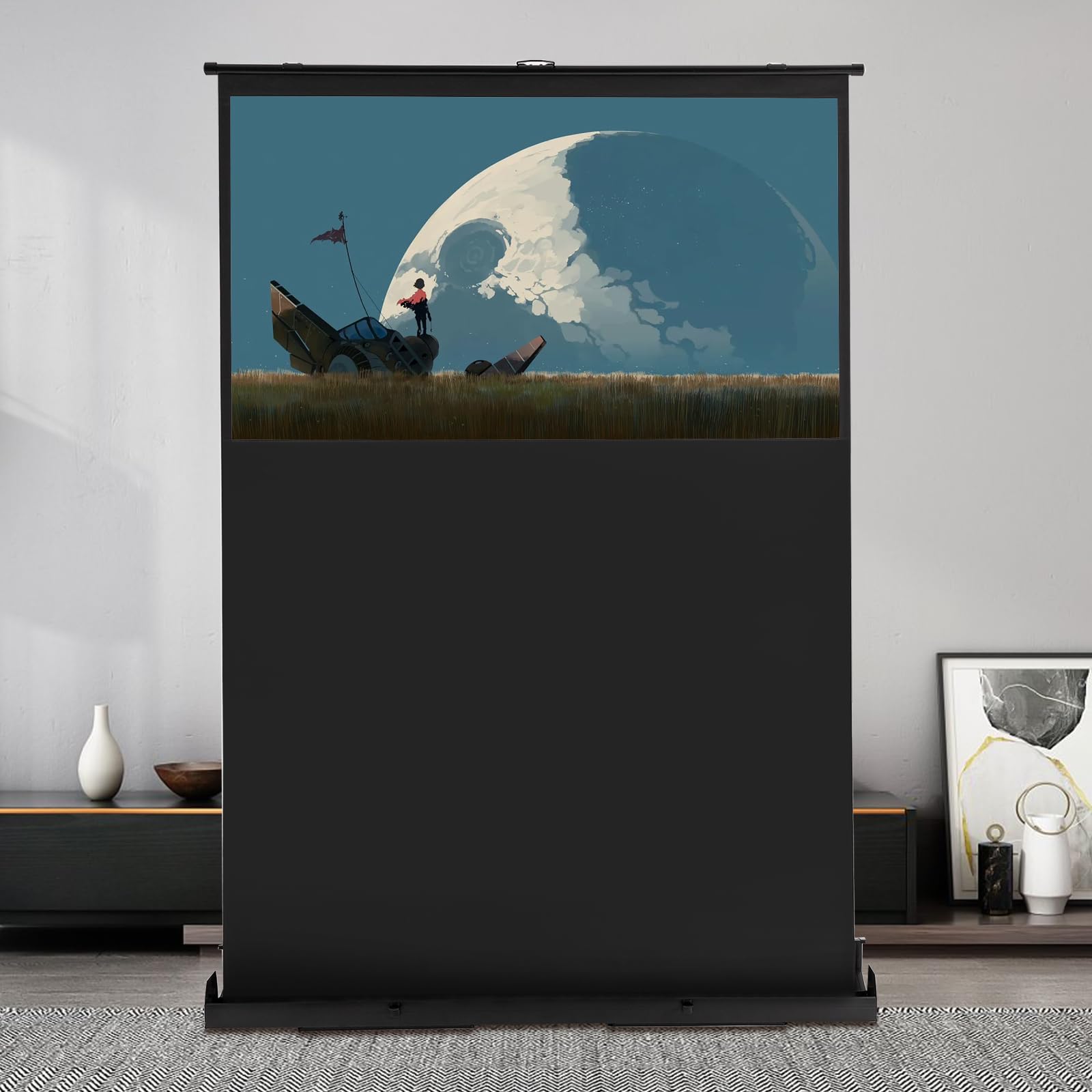 Tela estraibile, su tela, per home theater, 4K, Full HD, 3D, Gain 1.2, per ufficio, presentazioni, scuole (60 in 16:9)