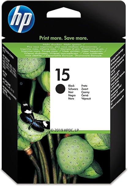 HP C6615De 15 Cartucho de Tinta Original, 1 Unidad, Negro, XXL