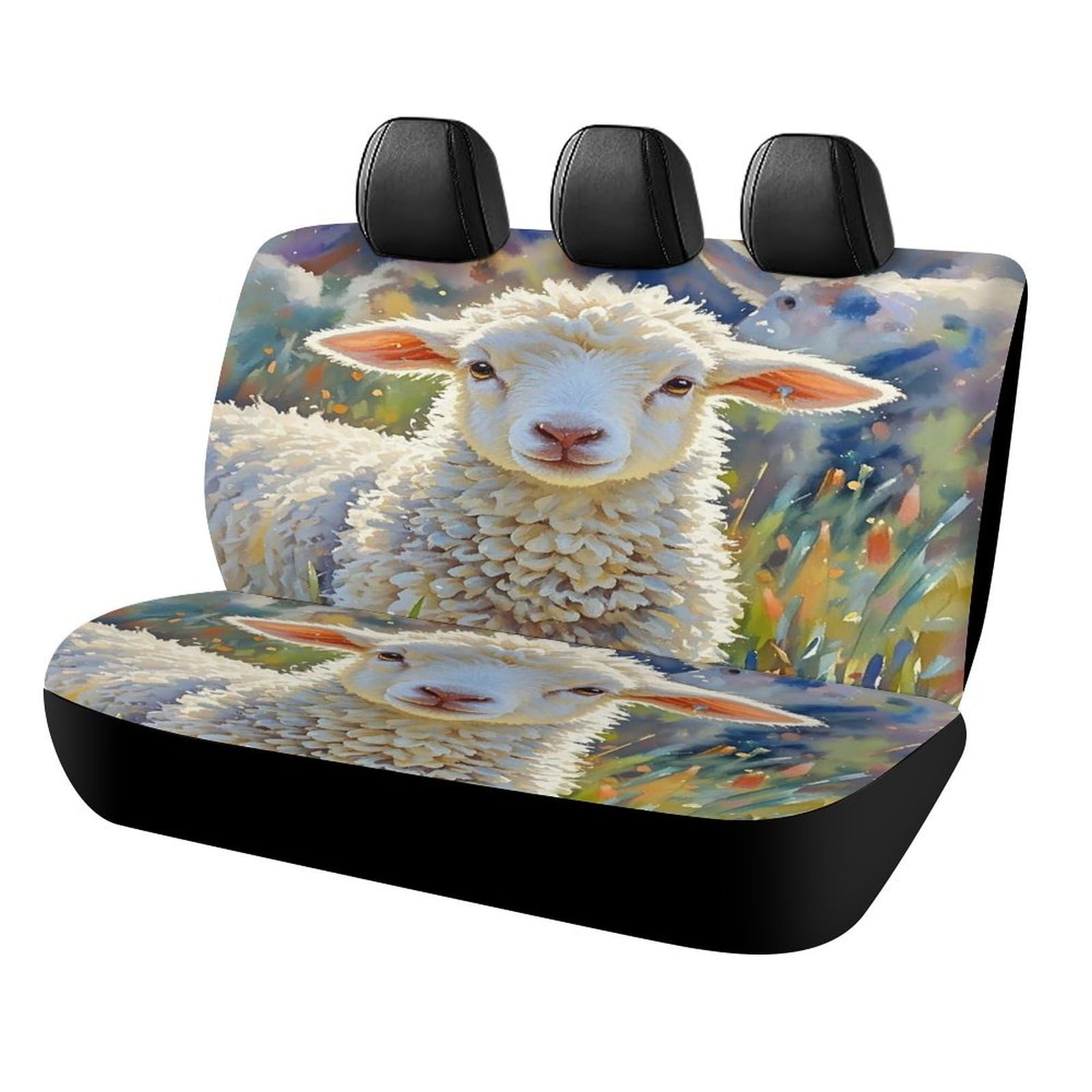 Funda para asiento trasero de coche compatible universal, protector de poliéster elástico suave 8