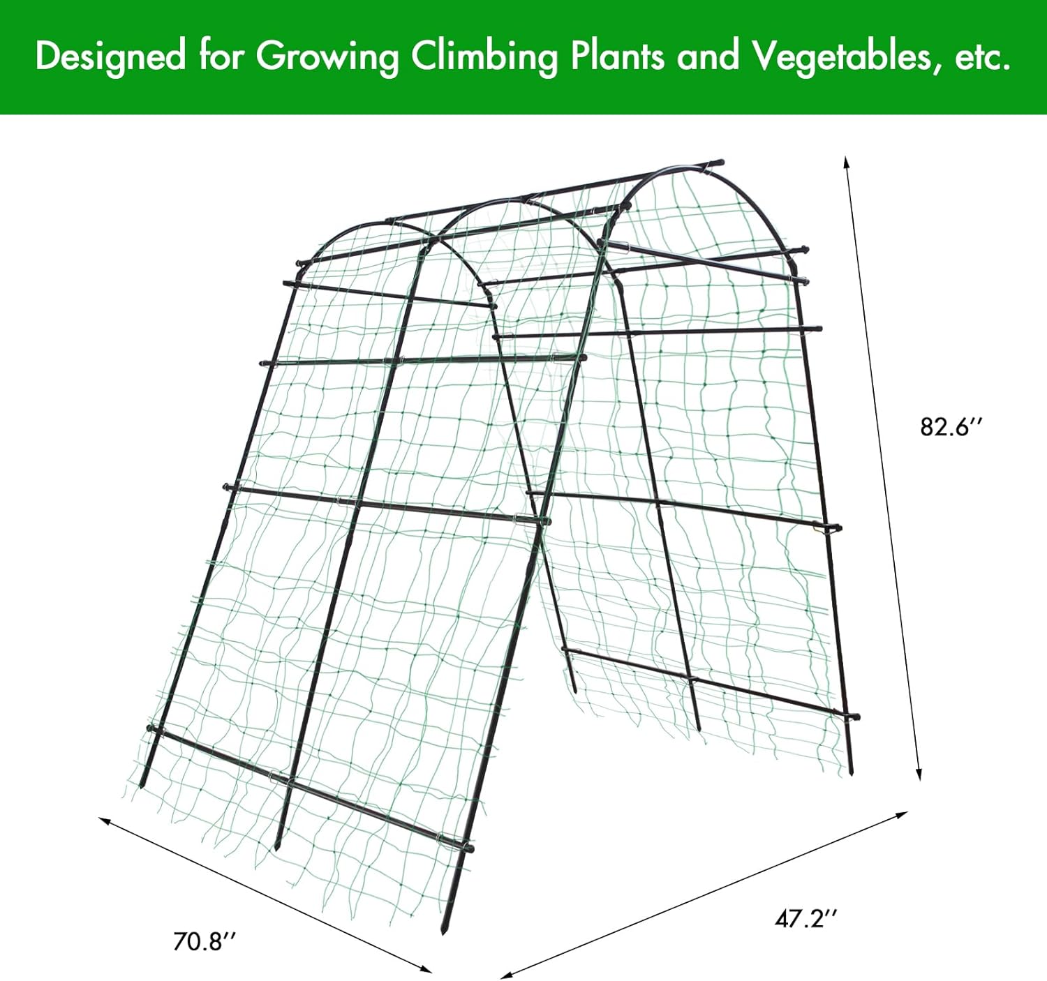 7 Ft Extra Tall Garden Arch Trellis for Climbing Plants Outdoor, Lightweight Metal+PE Coated Garden Arch Trellis Plant Stand for Climbing Vines, Lawn Tower & Garden Support Structure
