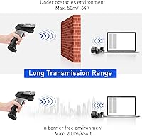 Vista 5 de Escáner de código de barras inalámbrico 1D 2D, escáner de inventario portátil Onewscan con base de carga, lector de código de barras, terminal