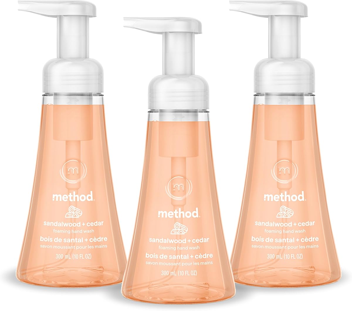 Method Foaming Hand Wash, Sandalwood + Cedar, 10 fl oz, 3 pack