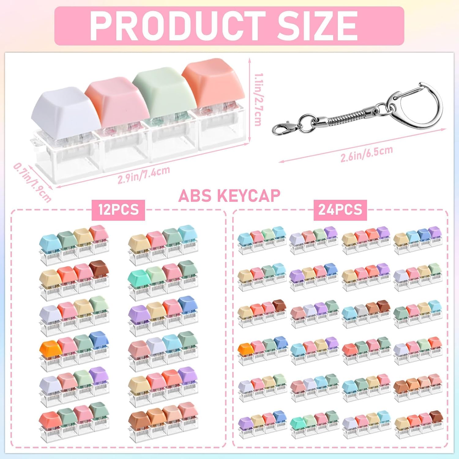 12 Pcs Keyboard Fidget Toys Stress Relief Fidget Clicker Keyboards Set Colorful Keyboard Decompression Toys Button Stress Relief Gifts for Adults to Relieve Stresses Pass Time Party Giveaways Favors