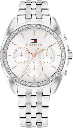 Tommy Hilfiger Analogue Multifunction Quartz Watch for Women with Silver Stainless Steel Bracelet - 1782802