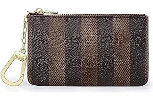 RITA MESSI Checkered Bifold Mini Coin Zip Wallet with Clasp Key Pouch