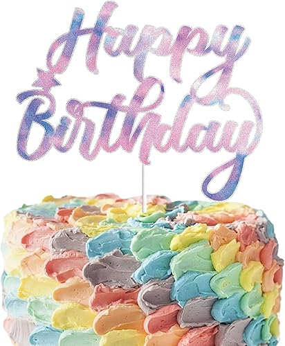 LINGBOOM Decoración para tartas de cumpleaños de teñido anudado para fiesta de carnaval, suministros de decoración para niños y niñas LINGBOOM Decoración para tartas de cumpleaños de teñido anudado para fiesta de carnaval, suministros de decoración para niños y niñas