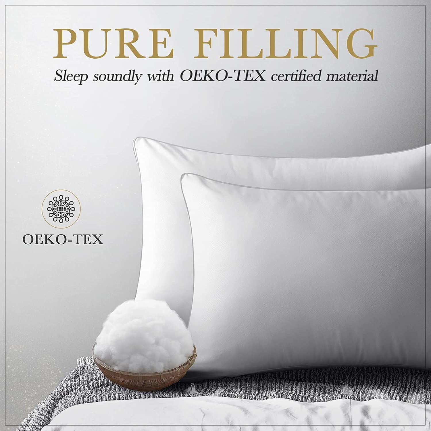 viewstar Standard Pillows for Sleeping, Bed Pillows 2 Pack Down Alternative Hotel Quality Pillow, Pillows for Side and Back Sleepers, Soft and Supportive Gusseted Pillow (20x26) : Home & Kitchen