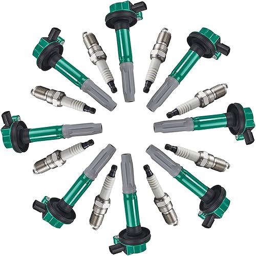 Paquete de 8 bobinas de encendido directo y 8 bujías de repuesto platino para Ford Mustang 2011 2012 2013 2014 2015 2016 F-150 King Ranch SSV Crew