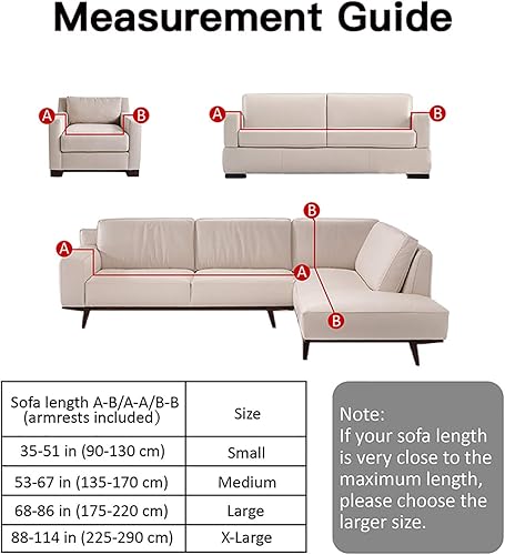 Miniatura 7 de HOTNIU Funda elástica para sofá de 3 plazas con estampado a cuadros, protector antideslizante de muebles con parte inferior elástica y una funda de