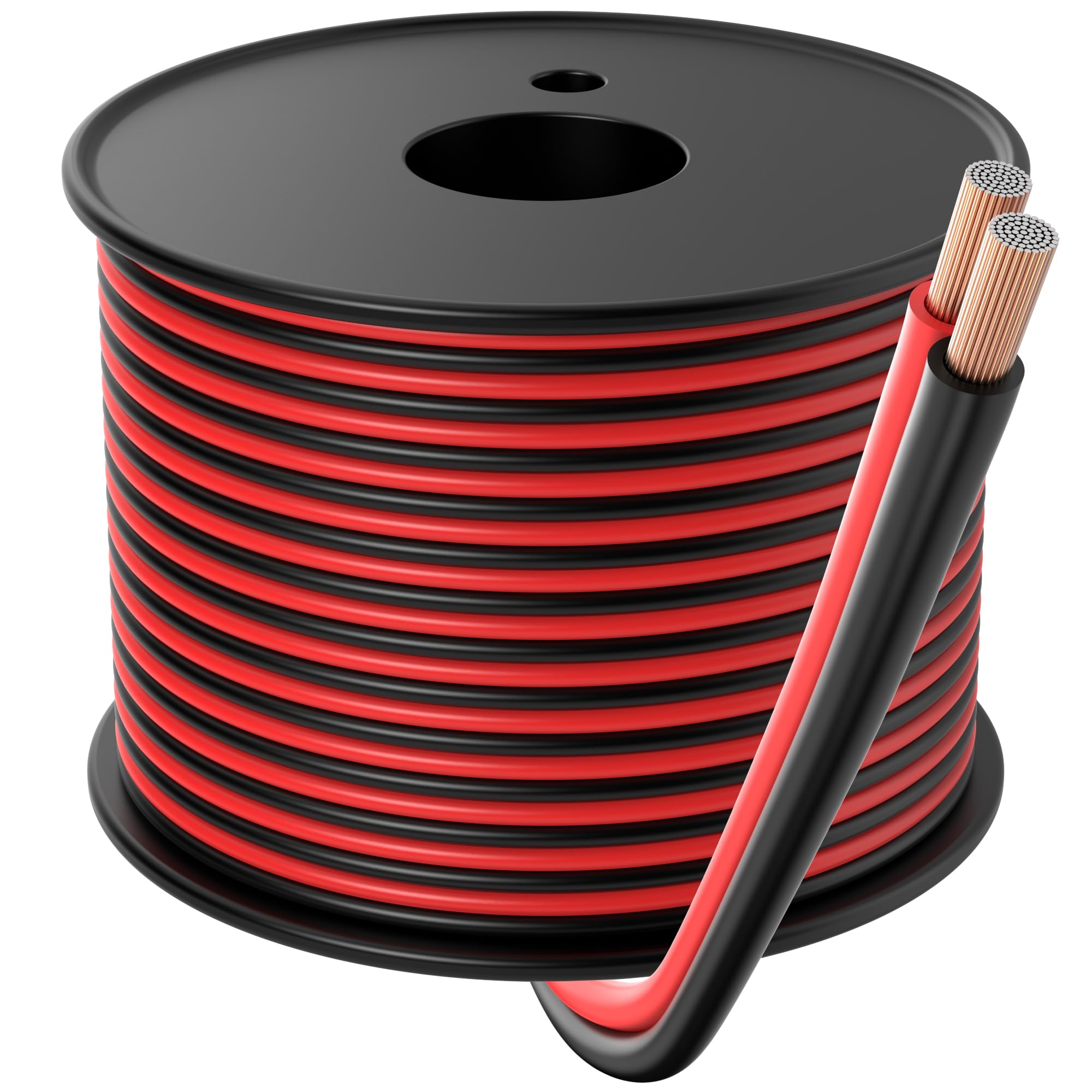 ECENCE 14 Gauge AWG Speaker Wire Cable 200ft red-Black for Car, Home, HiFi, RV or Home Theater CCA