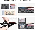 RUNBOX Portefeuille mince pour hommes 15 Fentes Ultra Grande capacité RFID Blocage du titulaire de carte de crédit bifold avec 2 ID Fenêtres minces