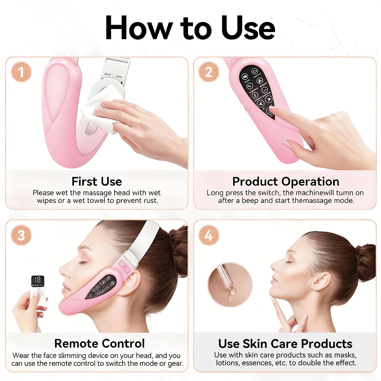 Massaggiatore elettrico V-Face Shaping + elettrostimolatore versione 2026, rimozione a doppio mento e rassodante, massaggiatore facciale EMS, fototerapia rossa e blu, 5 modalità di terapia +