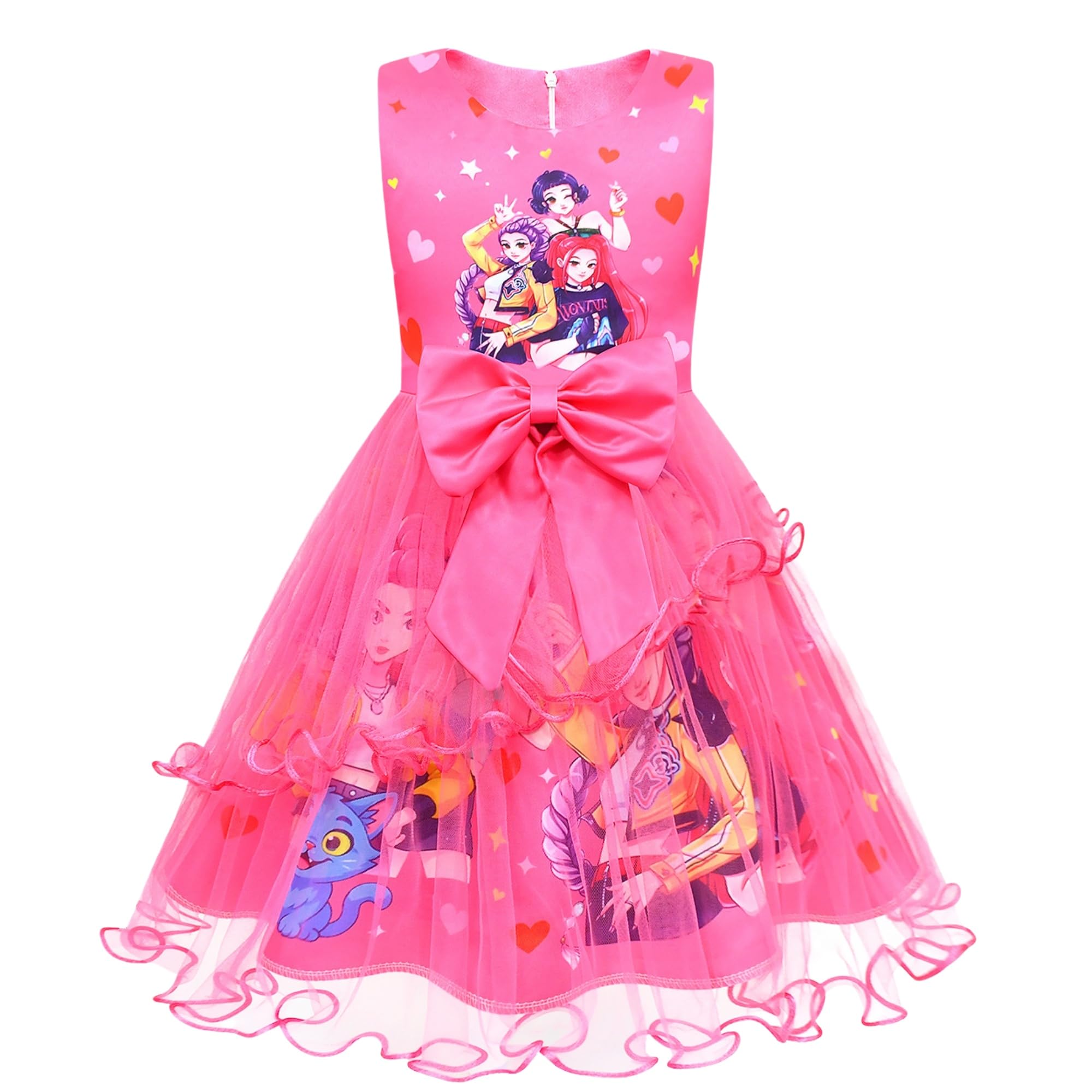 Kids Halloween Cosplay Costume Black Polyester 3 Pcs Set K-pop Fashion Performance Outfit for Girls - 5