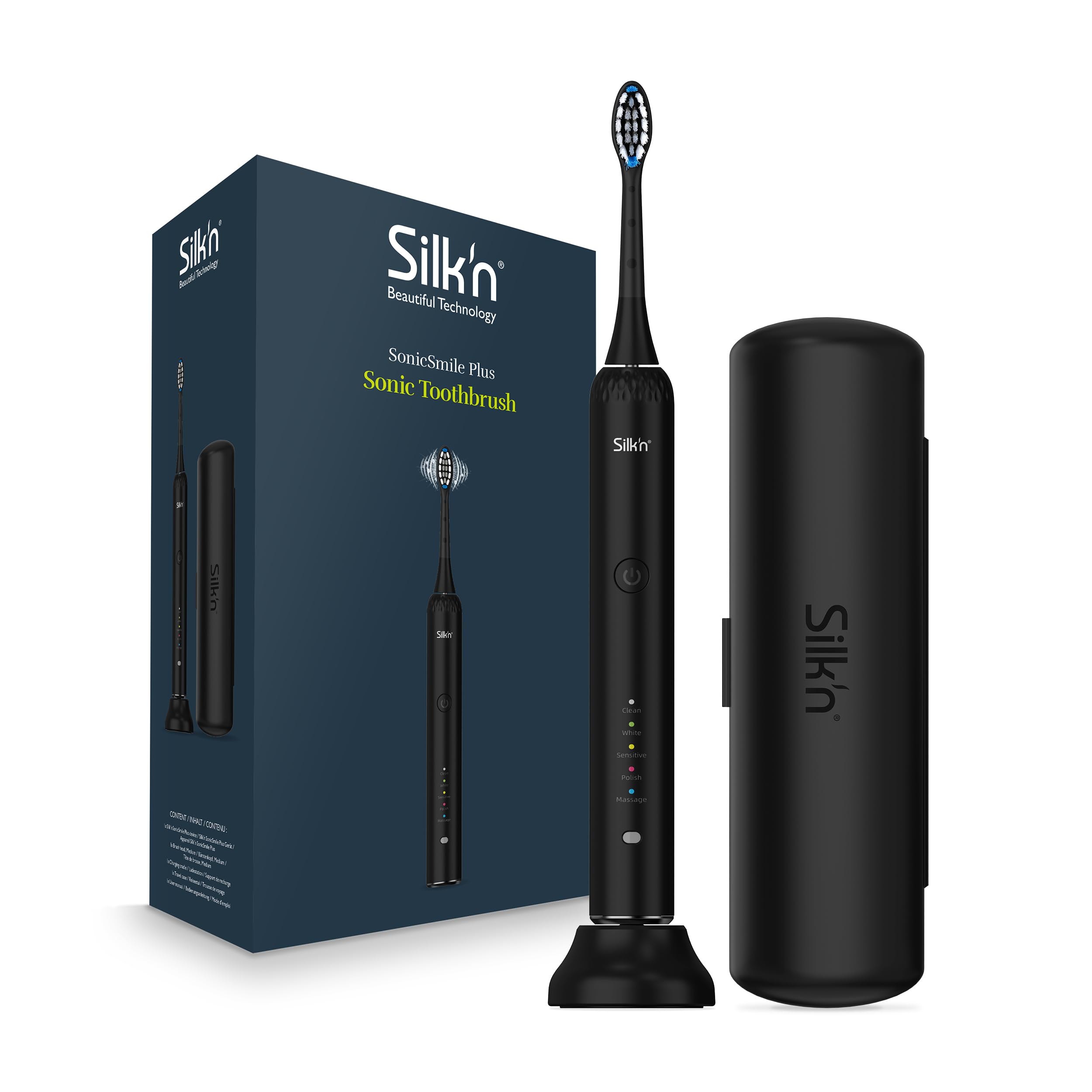 Silk'n Sonicsmile Plus, Negro, Cepillo Eléctrico Sónico para Unos Dientes Limpios y Blancos