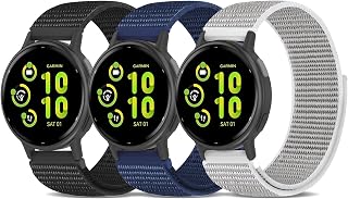 ナイロンバンド Garmin Venu 4 41mm/3S/2S/Vivoactive 4S/Move 3Sに対応 調節可能なFarbic Sport交換用ストラップ フック&ループ リストバンド forerunner 265S/255S/Fossil 女性用 Gen 6/5E 42mm用