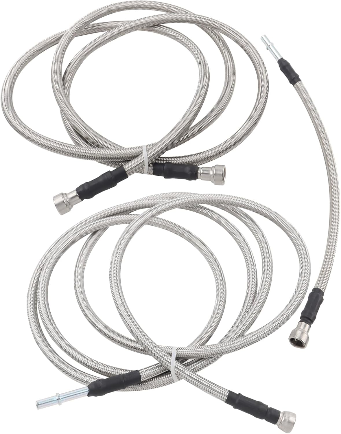 MUCO Stainless Fuel Line kit 819-845 Flexible Braided Lines Stainless Steel for Chevy Silverado GMC Sierra 2500 3500 HD 6.6L V8 2001 2002 2003 2004 2005 2006 2007 2008 2009 2010 Extended Cab Diesel