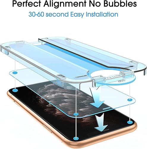 Miniatura 9 de amFilm OneTouch 2+2 protectores de pantalla compatibles con iPhone 15 Pro de 6.1 pulgadas, vidrio templado con accesorios protectores de lente de