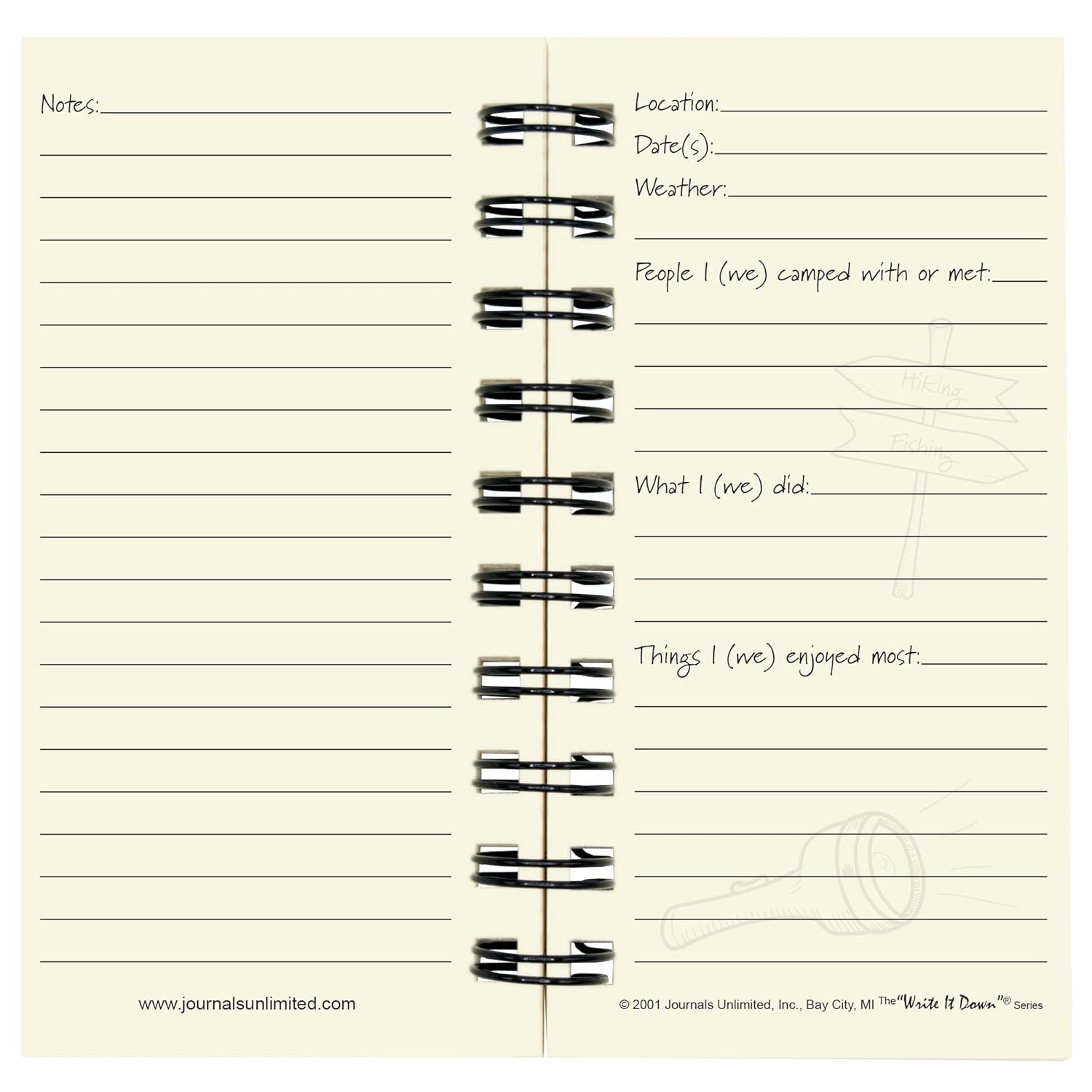 2 Camping Journal Set | Use as Campers Vacation Planner, RV Travel Diary, Road Trip Log Book | 1 Full size (200 Pages) and 1 Mini (120 Pages) Spiral Journals with Prompts      Unknown Binding