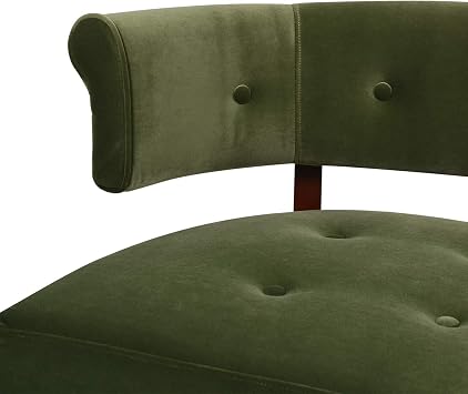 Bench Sofa - Settee Dining Bench with Recessed Arms & Tufted Split Back, Sofa Loveseat with Sturdy Frame and Padded Seat, Booth Seating for Dining Room, Living Room (Olive Green)