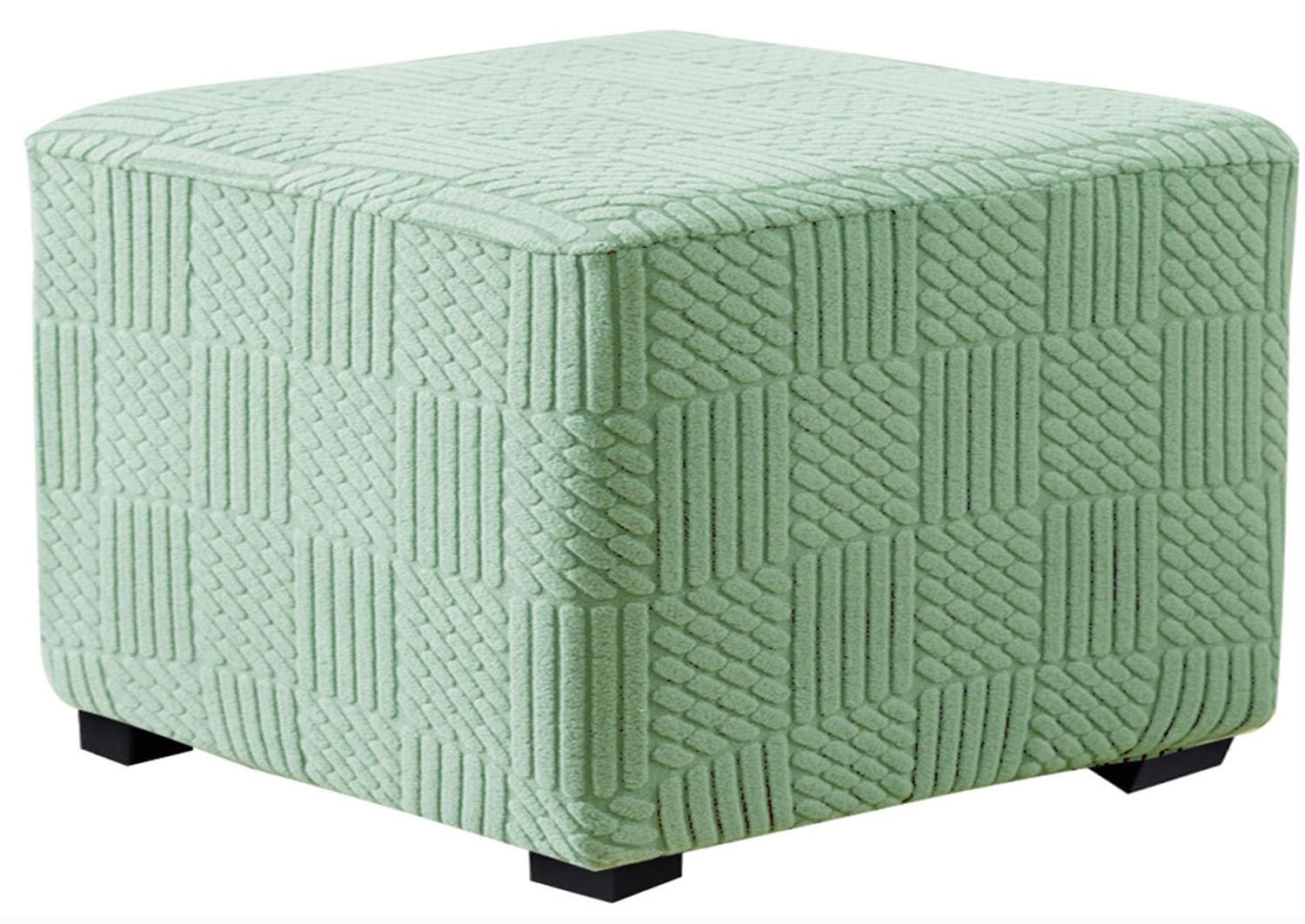 MSNCS Ottoman Covers Slipcovers Square 24x24/18x18IN Storage Ottoman Lid Covers Slipcover Square Ottoman Footstool Cover Protector Covers with Elastic Bottom(Color 1,55x55cm/22x22in)