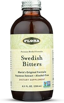 Swedish Bitters - Vegan Digestive Health Supplement - Maria's Original Formula - Includes Angelica Root, Valerian Root, Myrrh Resin & More - Non-GMO & Kosher - 8.5 fl. oz Glass Bottle