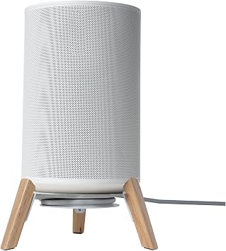 shinar Real Wood Desktop Speaker Stands,Table Desk Stand Compatible for Sonos Era 100 with Cable Management Table Wooden Mount Holder for sonos 100 White
