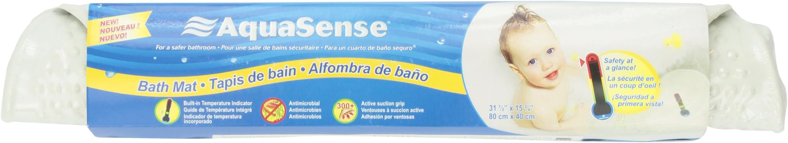 AquaSense Non-Slip Bath Mat with Temperature Indicator