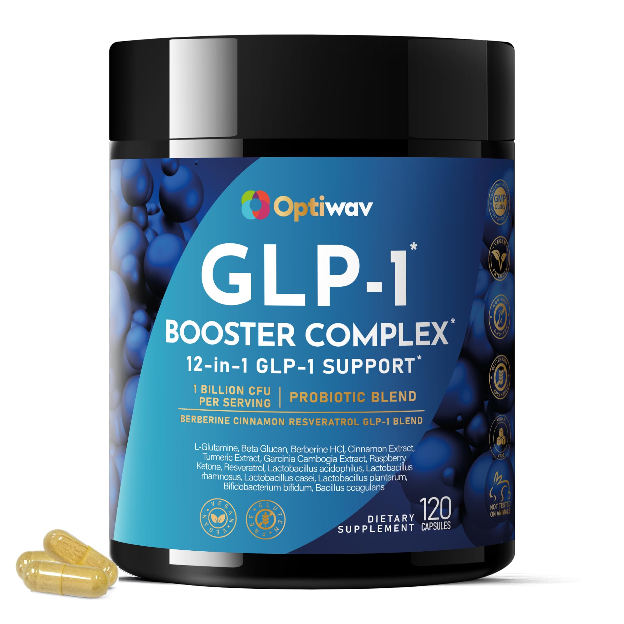 GLP-1 Probiotic Weight Loss Supplement - Natural GLP1 Booster Appetite Suppressant for Women Men - Activate GLP for Daily Fat Burn Hunger Control Metabolism Boost Gut & Curb Cravings Support