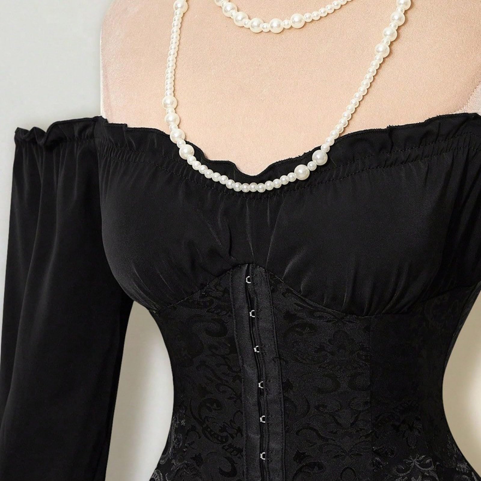 Robe de pirate pour femme - Robe à volants - Épaules dénudées - Mini jupe à volants - Costume de pirate Renaissance - Corset - Robe de fée - Robe d'été à épaules dénudées - Robe patineuse