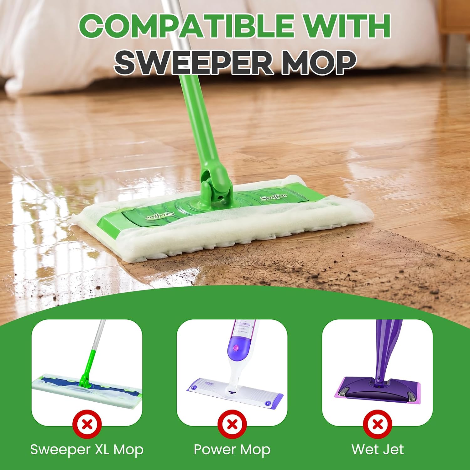 80 Pcs Heavy Duty Dry Sweeping Cloths Disposable Microfiber Duster Mop Pads Compatible with Sweeper Mop,Refills for Floor Cleaning, Pet Hair, Dust and Dirt, Dry Cloths for Wood Floors.